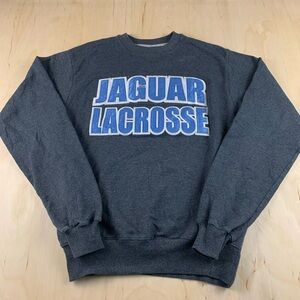 Champion Jaguar Lacrosse Crewneck Sweatshirt Gray Youth L Fits Adult S